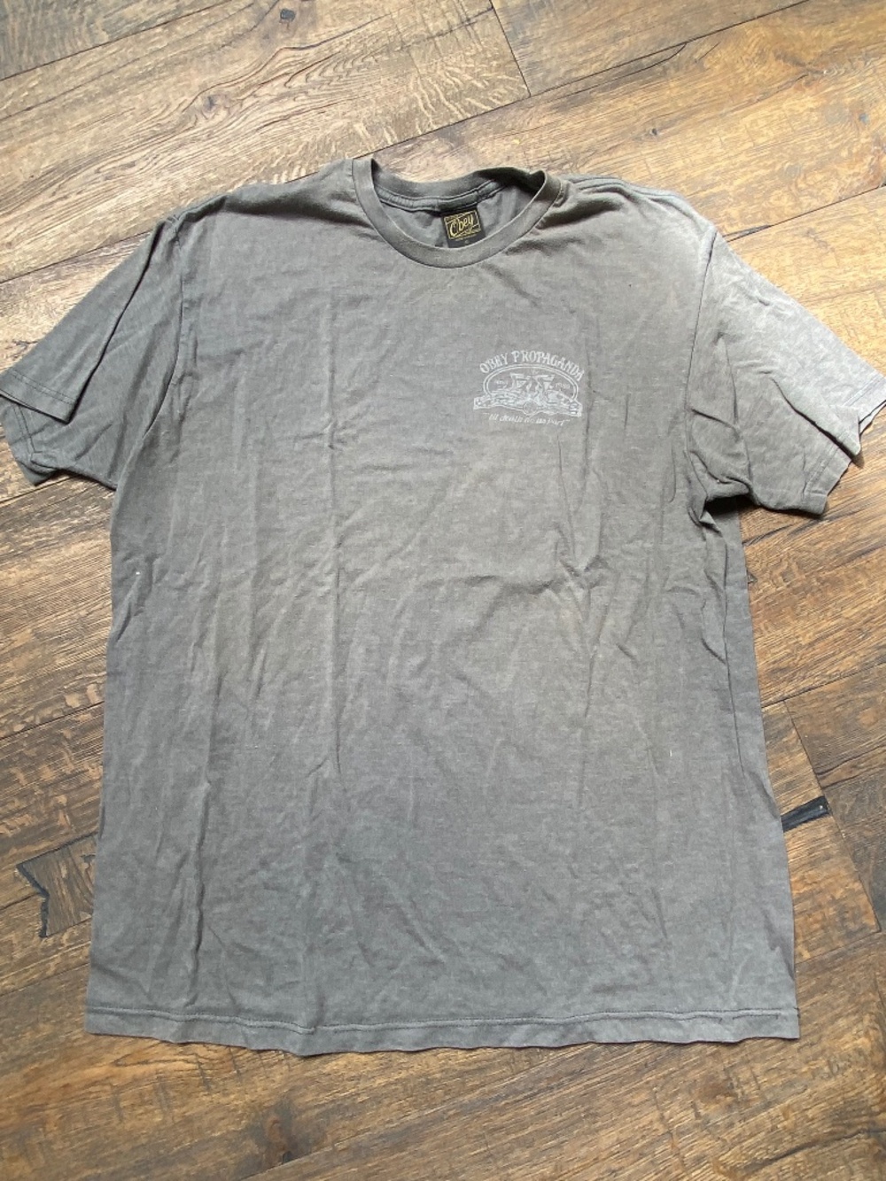 Obey Propaganda Gray Graphic T-Shirt Till Death Do Us Part Size XL